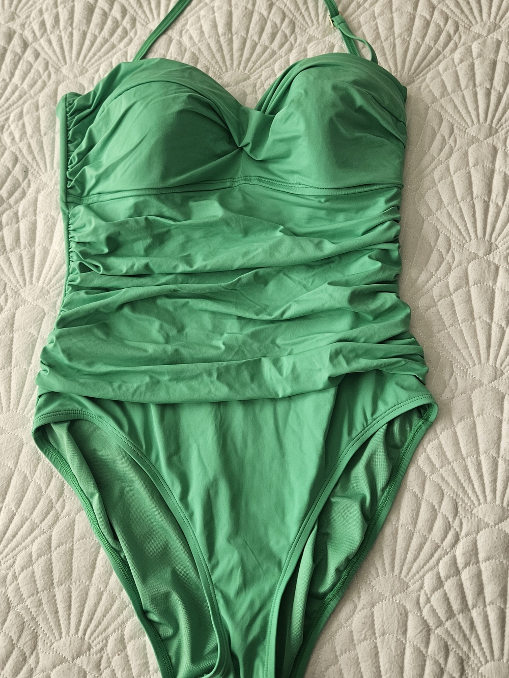 Lilly Pulitzer Green Ruched One-Piece Swimsuit
